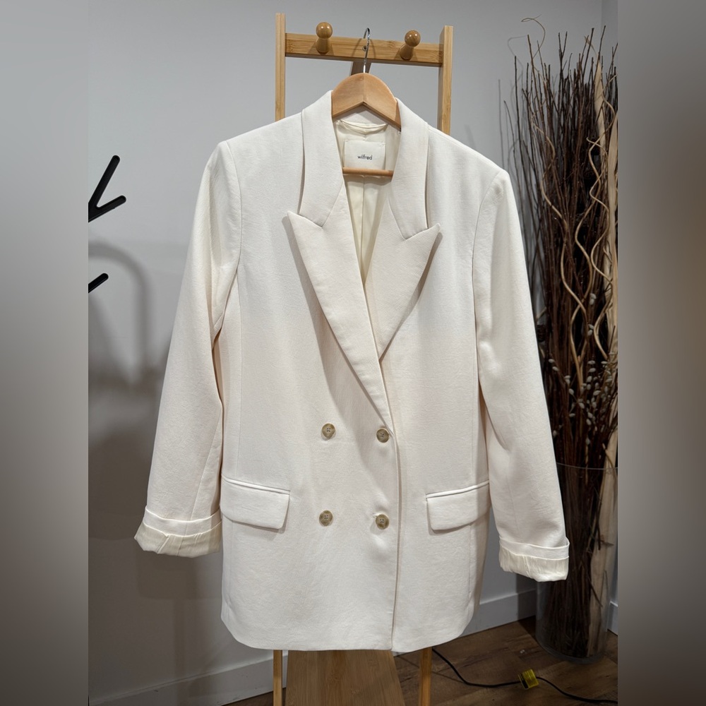 Wilfred Cream Double-Breasted Blazer